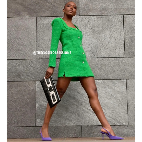 ZARA BLOGGER FAVE!!! Square Neck Mini Dress NWT - Picture 13 of 16